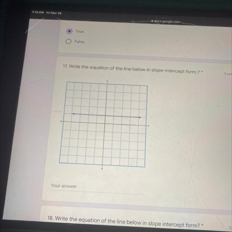 Identify the slope of the graph below show work please-example-1