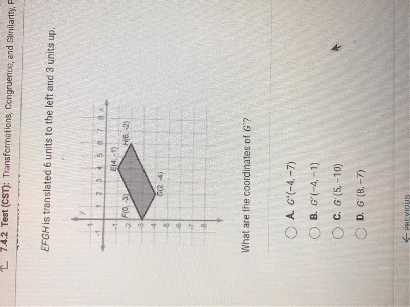 EFGH is translated 6 units to the left and 3 units up-example-1