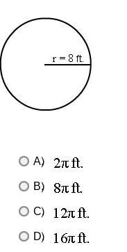 ~And ~ again...~ A circular garden has a radius of 8 feet. What is the circumference-example-1