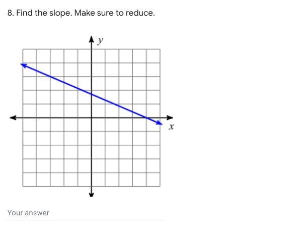 8. Find the slope. Make sure to reduce.-example-1