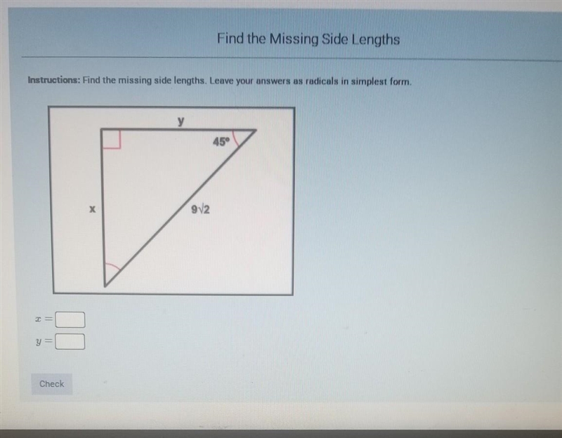 Find the missing side lengths​-example-1