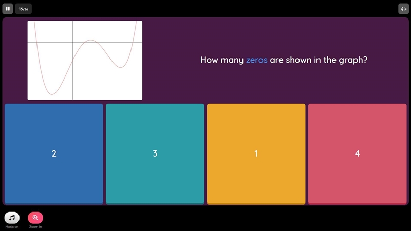 How many zeros are shown in this graph: Picture of the graph down below.-example-1