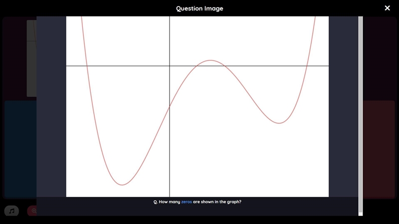 How many zeros are shown in this graph: Picture of the graph down below.-example-2