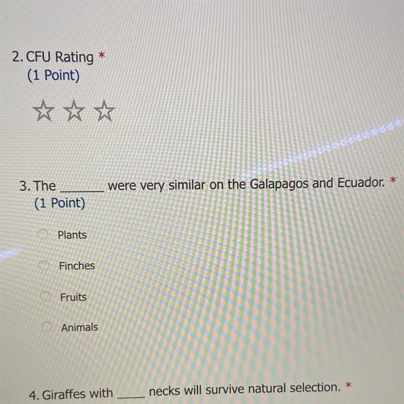 The ____ were very similar on the Galapagos and Ecuador-example-1