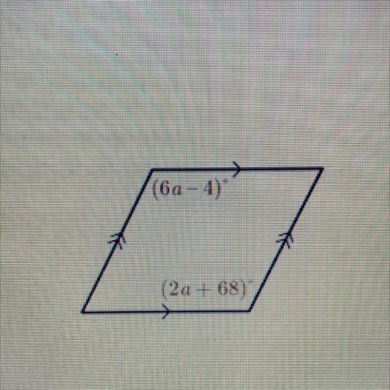 PLEASE HELP MEEE Find the value of a in the parallelogram￼ A=18 A=9 A=14.5 A=16-example-1