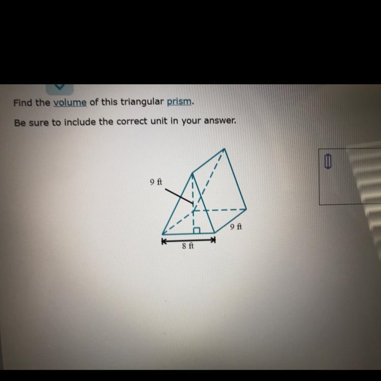 Find the volume of this triangular prism. NO LINKS-example-1