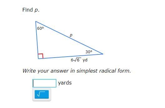 Can someone PLEASE HELP thank you!!! find p answer has to be in simplest radical form-example-1