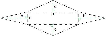 PLS HELP!! Note: Figure is not drawn to scale. If a = 13 cm, b = 7 cm, and c = 3 cm-example-1