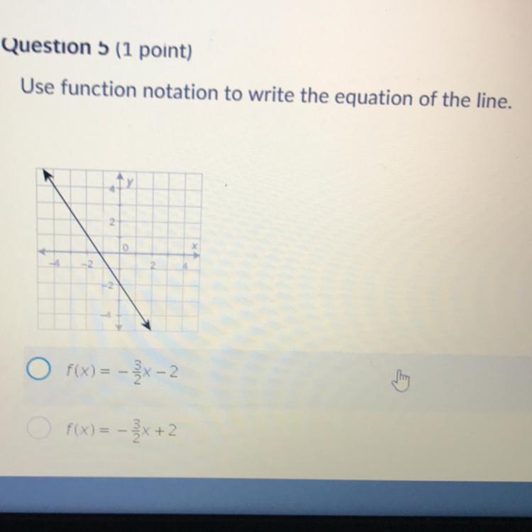 Use function notation to write the equation of the line. A- f(x) = -3/2x-2 B- f(x-example-1