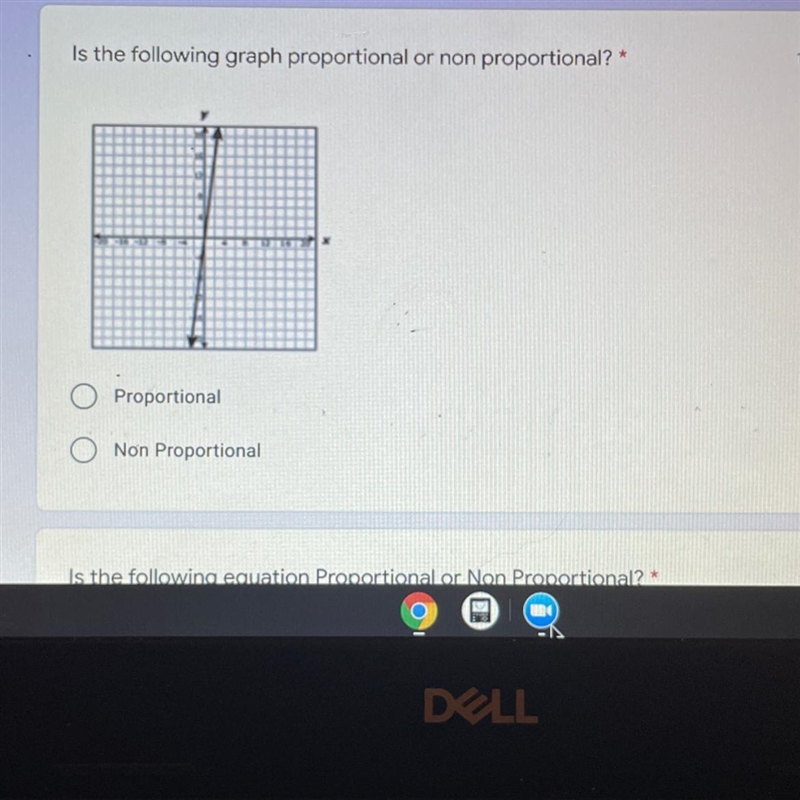 Is the following graph proportional or non proportional? PLS HELP:((-example-1