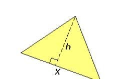 If X = 14 units and h = 8 units, then what is the area of the triangle shown above-example-1