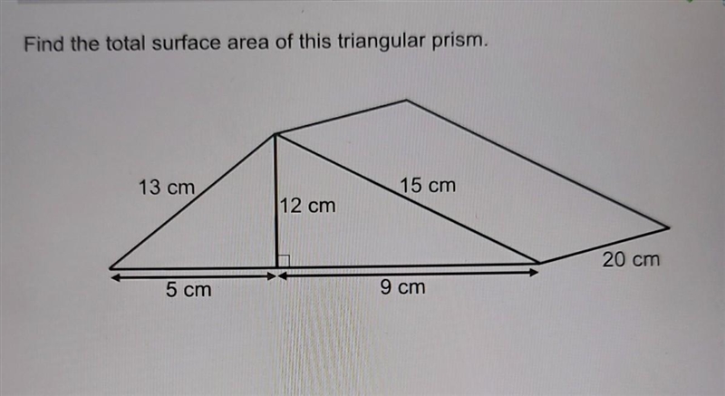 Find the total surface area of this triangular prism.​-example-1