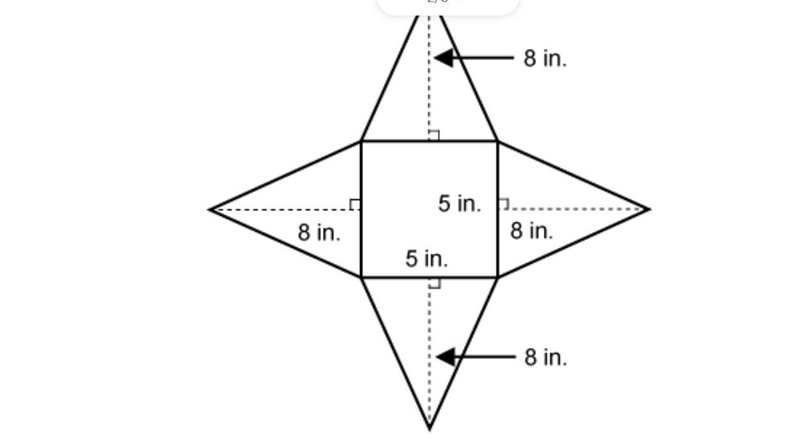 Find the surface area of the square pyramid, Show your work please : )-example-1