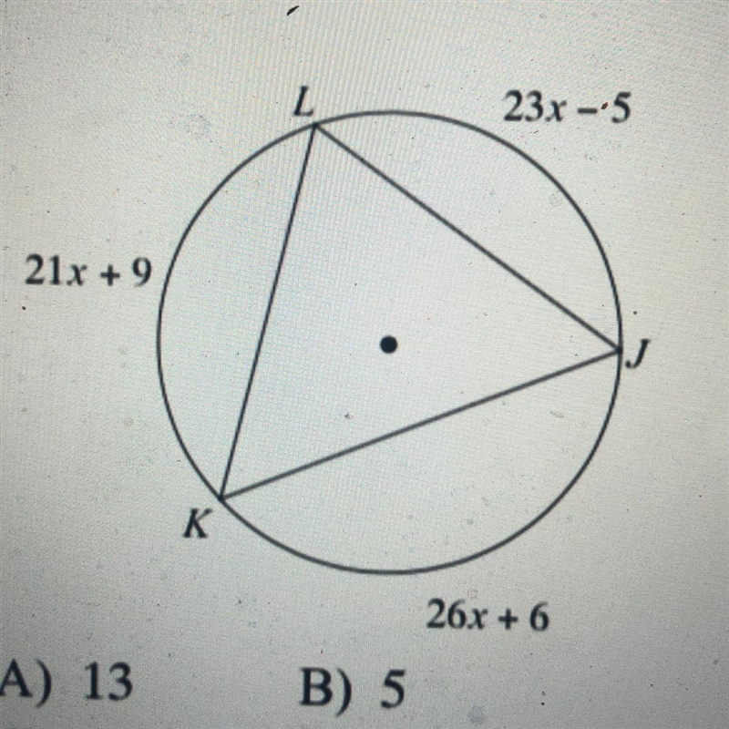 Solve for X A) 13 B) 5 C) 14 D) 1-example-1