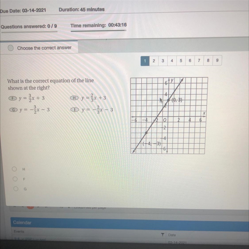 What is the correct equation of the line shown at the right?-example-1