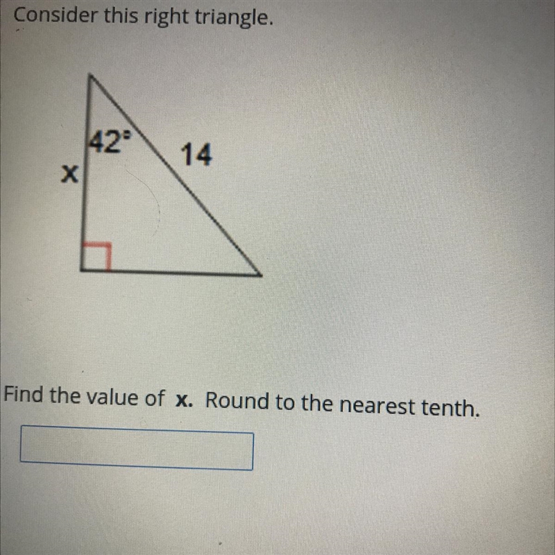 Find the valué of x round yo the nearest tenth-example-1