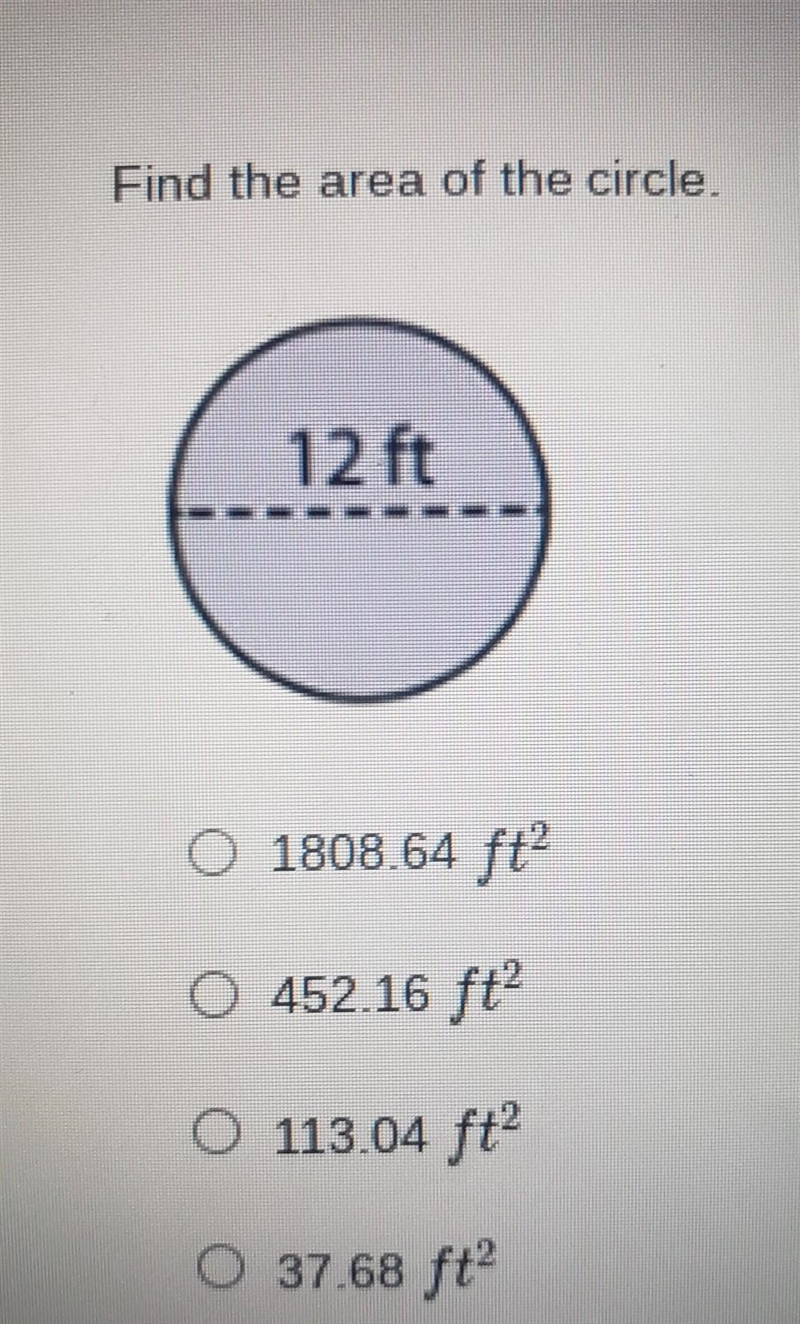 Find the area of the circle.​-example-1