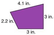 What is the perimeter of the quadrilateral? 13 inches 12 inches 12.3 inches 13.2 inches-example-1