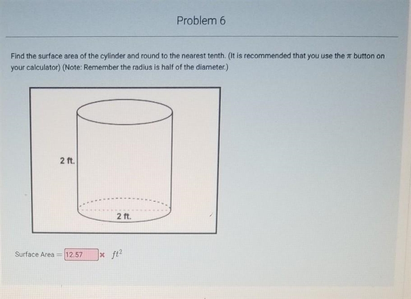 HELP PLEASE !! REAL ANSWER ONLY find the surface area of the cylinder round to the-example-1