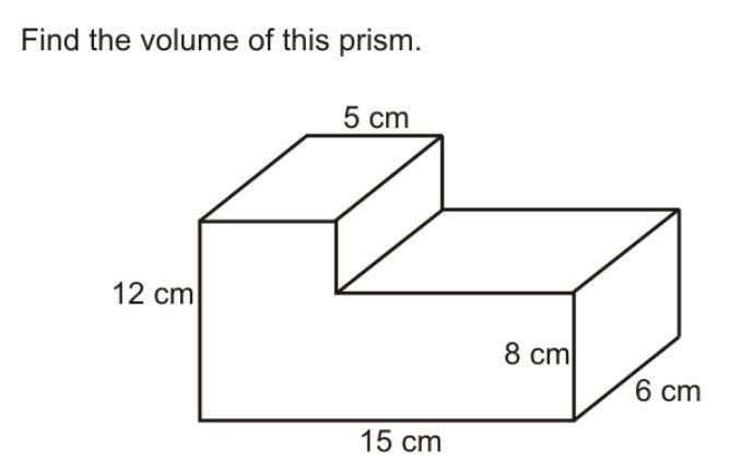 Find the volume of the prism . Can u also state formula as well please-example-1