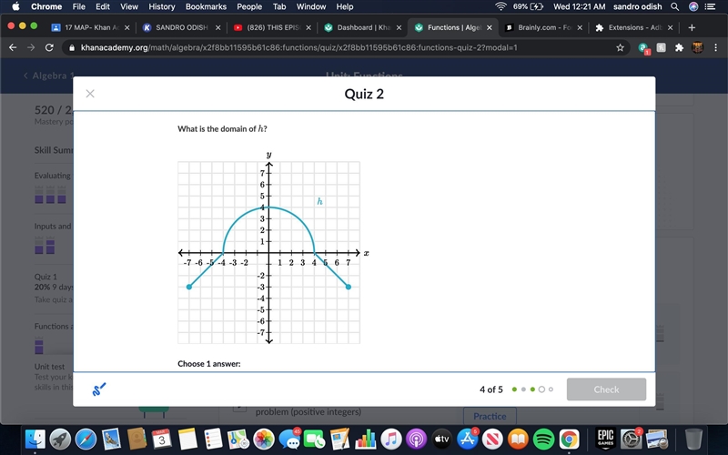 What is the domain of h-example-1