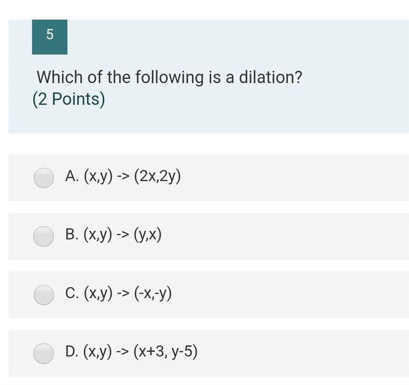 Which of the following is a dilation?​-example-1