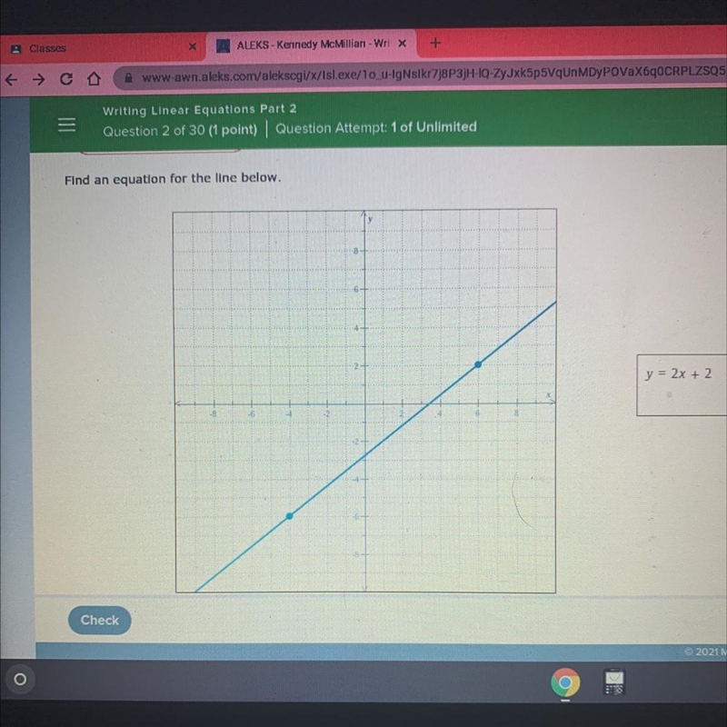 Find an equation for the line below￼-example-1