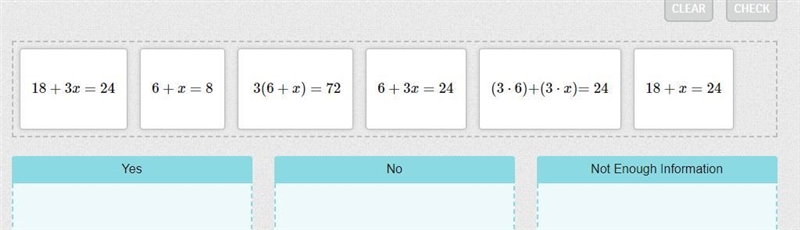 Drag each equation to show if it could be a correct first step to solving the equation-example-1