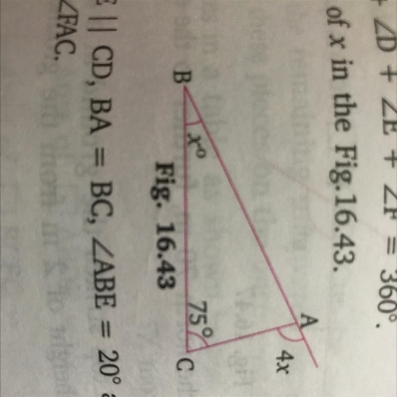 Calculate the value of x in the given figure-example-1