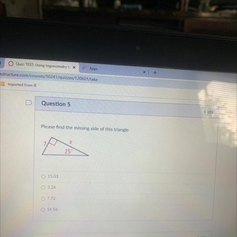 Please find the missing side of this triangle-example-1