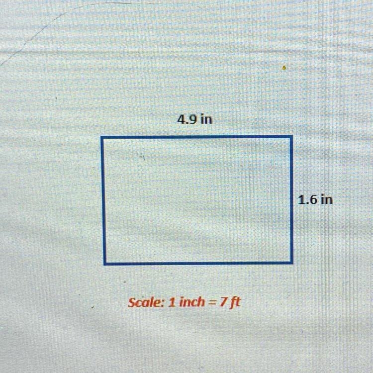 HELPPP!! Using the given scaled drawing, which THREE statements are true? A) 4.9 in-example-1