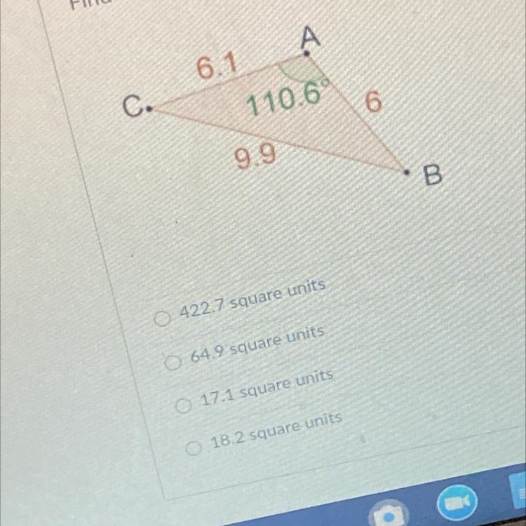 Find the area of the triangle-example-1