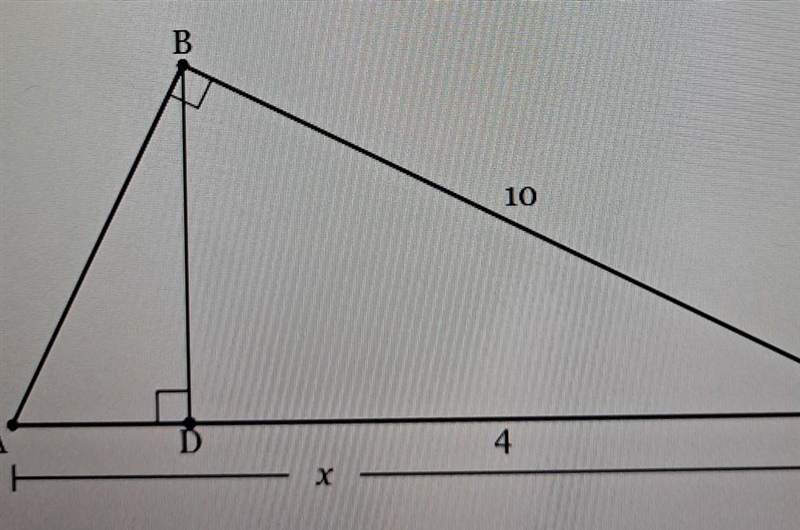 Given right triangle ABC with altitude BD drawn to hypotenuse AC. If BC= 10 and DC-example-1