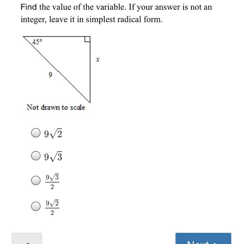 Find the value of the variable. If your answer is not an integer, leave it in simplest-example-1