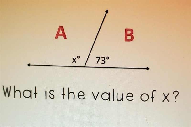 А ?B xº 73° What is the value of x? I just need angle a and x​-example-1