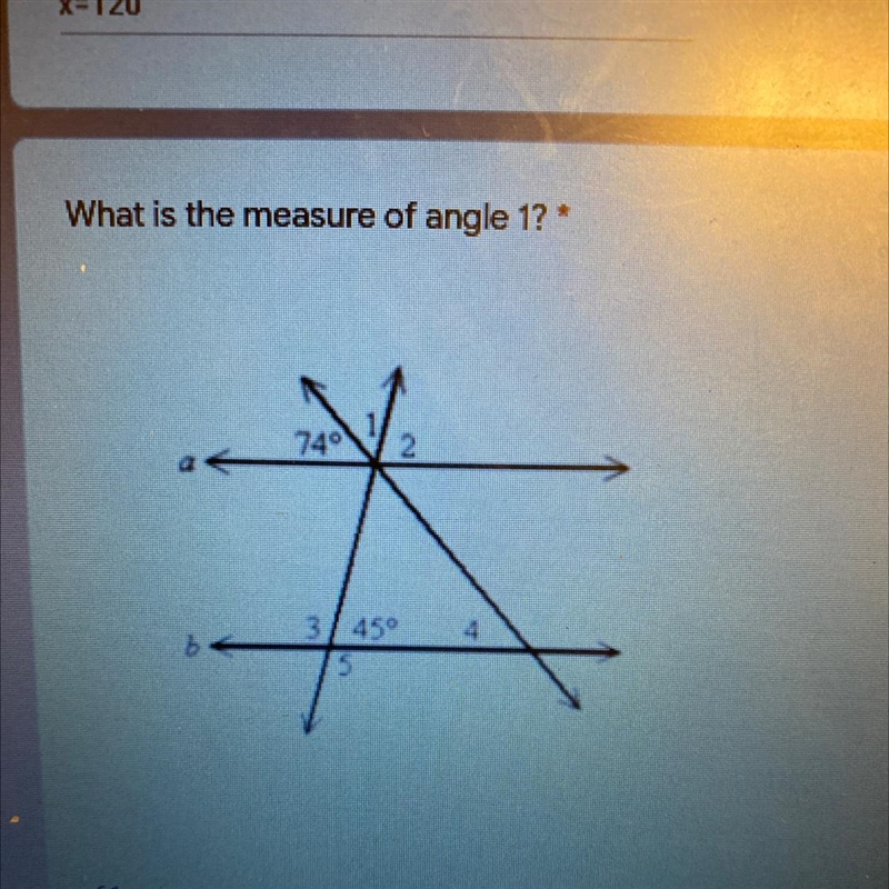 What is the measure of angle one-example-1