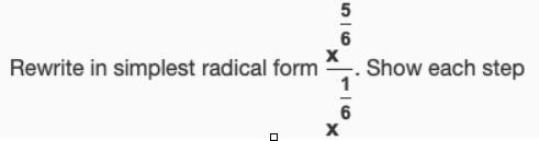 Rewrite in simplest radical form the problem in the image below. Show and explain-example-1