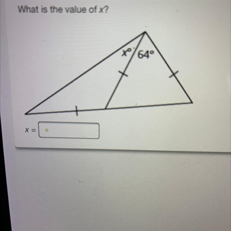 What is the value of x? 2 to 64° X =-example-1