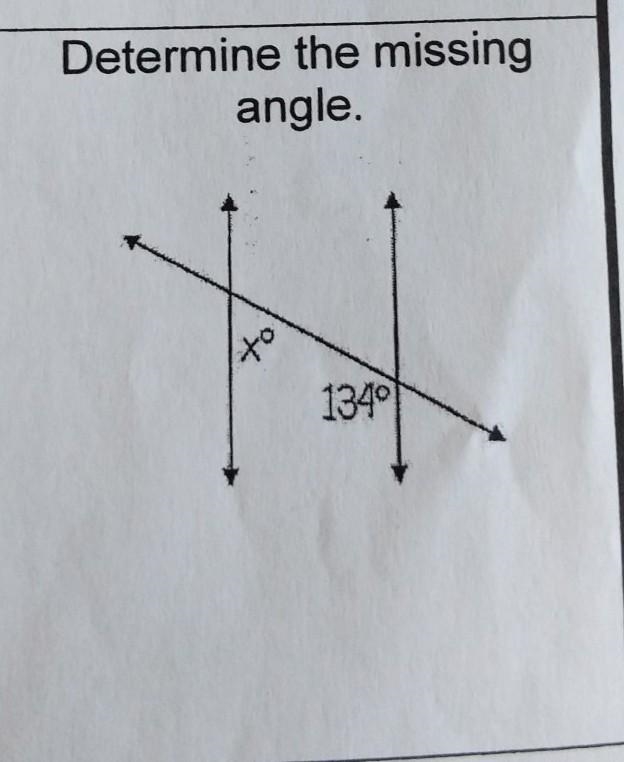 Determine the missing angle ​-example-1