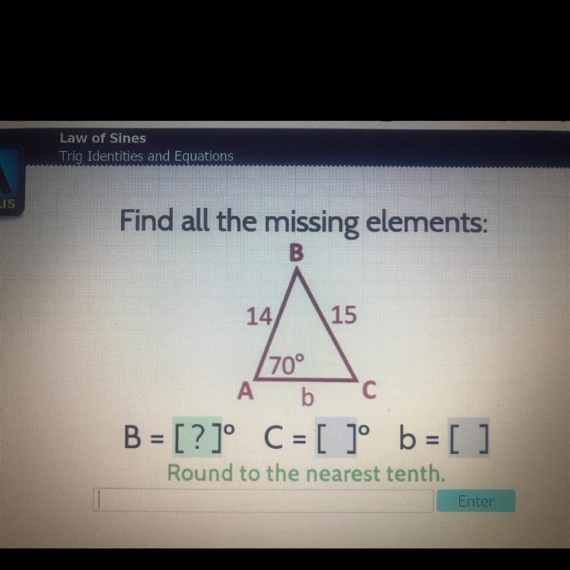 Find all the missing elements Round to the nearest tenth.-example-1