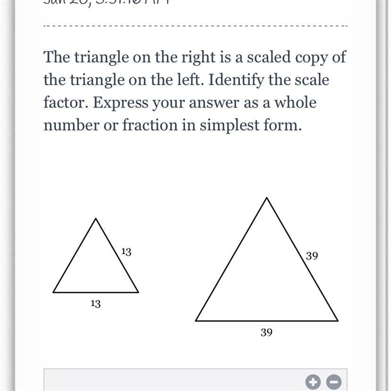 The triangle on the right is a scaled copy of the triangle on the left. Identify the-example-1