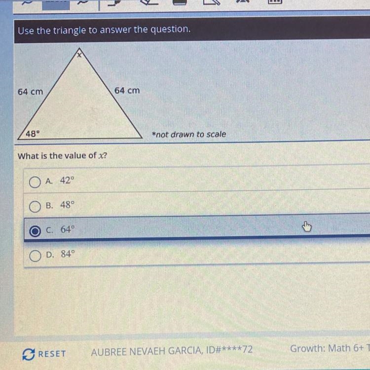 WHAT IS THE VALUE OF X PLEASE HURRY!!!!-example-1