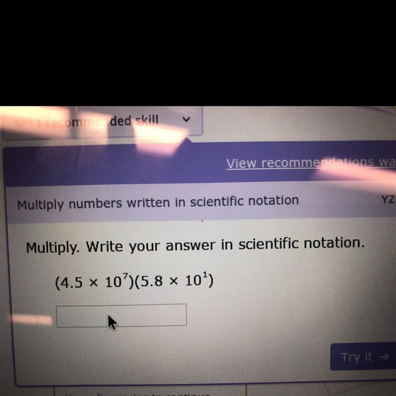 Multiply, write the answer in scientific notation-example-1