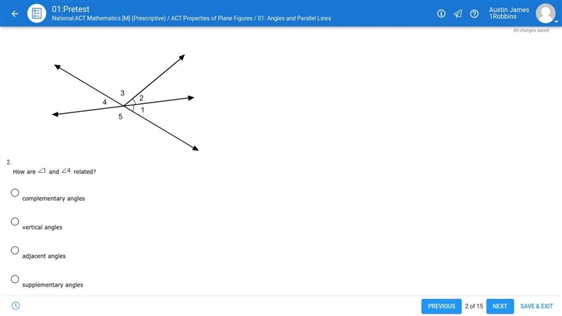 How are ∠1 and ∠4 related *please help*-example-1