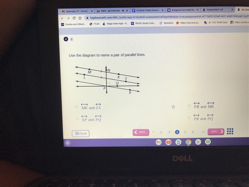 Name a pair of parallel lines-example-1