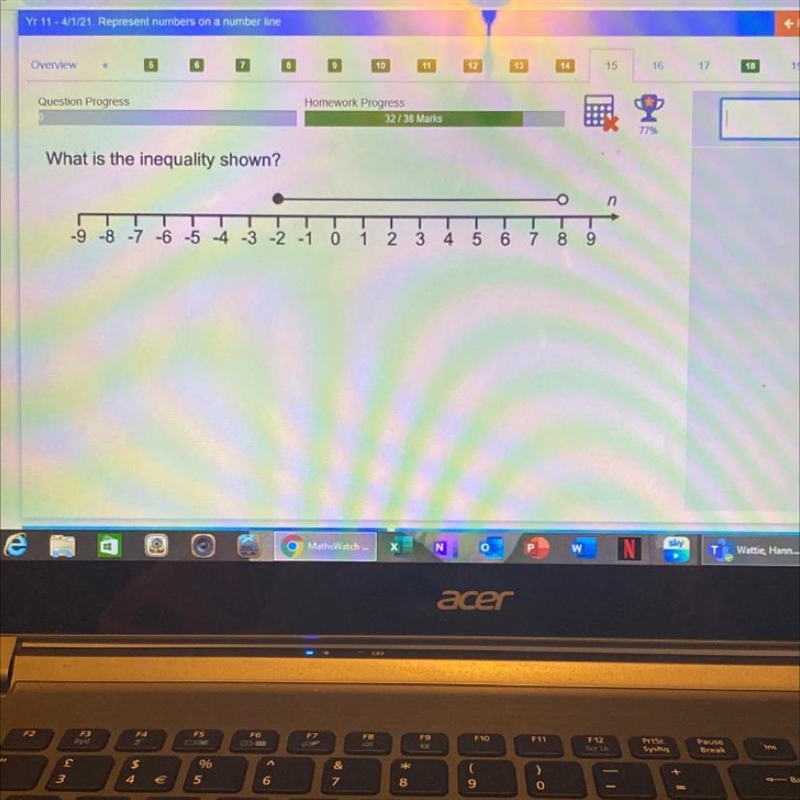 What is the inequality shown?-example-1