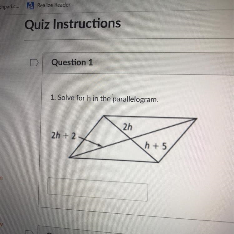 Solve for h in the parallelogram-example-1