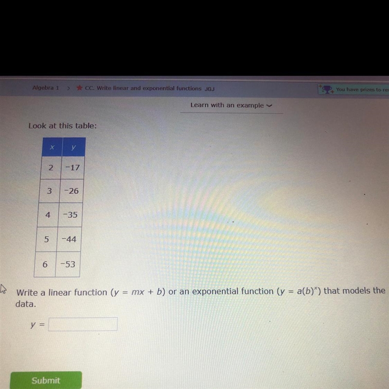 What’s the linear function-example-1