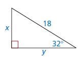 Find the value of each variable using sine and cosine. Round your answers to the nearest-example-1