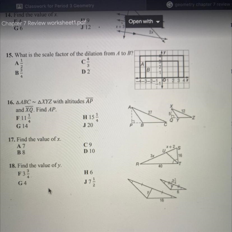 Can anyone help me with 15-16? It’s for my geometry homework please-example-1